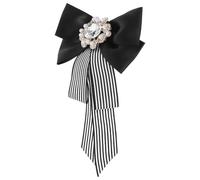 Operitacx Cloth Bow Tie Brooch Easy to Wear and Does Not Hurt Clothes Elegant Black and White with The Back for Dress and Skirt Accessories in Business Or Formal Occasions