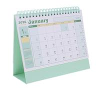 Operitacx Coil Binding Desk Calendar Large Mint Green Monthly Standing Planner with Month Agenda for Office Home Use Easy Scheduling and Management Table Calendar