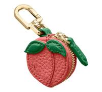 Operitacx Coin Purse Keychain for Attaching to Backpacks or Bags, Cute Peach Shaped with Integrated Keychain Pu and Metal Material, Versatile Mini Wallet Stylish and Charming Appearance