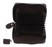 Operitacx Compact PU Accordion Zipper Card Holder Wallet with Multiple Slots for Credit Cards Ids and Travel for Business and Everyday Use