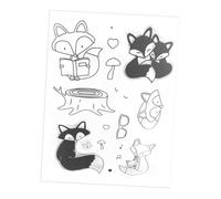 Operitacx Creative Animal Silicone Clear Stamps for DIY Scrapbooking and Card Making See-Through Cartoon Fox Design for Precise Placement Reusable Craft Seal for Photo Albums Envelopes