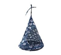 Operitacx Creative Blue PET Hammock Bed for Cats and Small Dogs, Foldable | Linen and Sponge Build, Lightweight Storage, Stairs or Door Use, Size S, Fashionable Printed Style