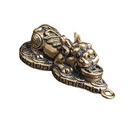 Operitacx Creative Brass Beast Pendant Keychain DIY Retro Feng Shui Charm Adornment Craft Accessory for Keys and Jewelry Making