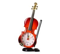 Operitacx Creative Desktop Alarm Clock for Students with Simulation Violin Design, Plastic Material, Easy to Set Alarm, for Desktop Decoration and Punctual Morning Calls Random Color