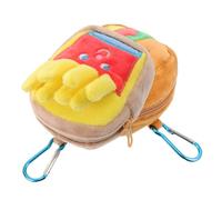 Operitacx Creative Hanging French Coin Fries Purse Hamburger and Hook, Small Plush Polyester Organizer Present for Handbags Friends or Family