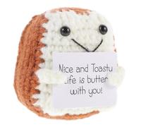 Operitacx Cute Handmade Woolen Yarn Crochet Toast Doll Ornament Small Lightweight Novelty Rag Doll for Festival Scene Decoration Smooth Craftsmanship gift for for for for for for for Friends and Photo