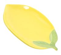 Operitacx Cute Lemon Shaped Ceramic Salad Plate with Fine Craftsmanship and Easy to Clean Feature, for Kitchen and Dining Use, as Lemon Dessert or Fruit Plate