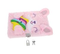 Operitacx Cute Plush Notebook with Secure Lock for Soft Fuzzy Diary Portable for School Travel Birthday Cozy Plush Material Secret Writing Journal