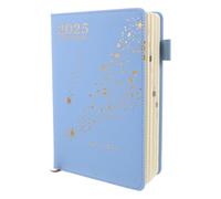 Operitacx Daily Planner Notebook Blue Design Lightweight Portable Agenda Notepad with Smooth Writing Paper Academic Schedule Organizer for Work Study and Travel