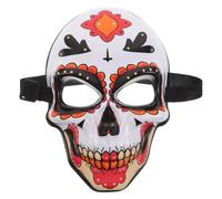 Operitacx Day the Dead Skull Ghost Cosplay Mask for Skeleton Party with Adjustable Fit and Orange Plastic Material, Unique Design for Women and Men