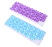 Operitacx Days Monthly Pill Organizer Abs Material 2pcs Medicine Case with 31 Compartments Easy to Fill and Prevents Missed Doses, Portable Storage Box Random Color for Home and Travel