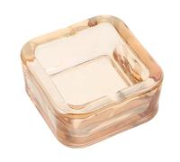 Operitacx Decorative Portable Ashtray with Amber Glass and Nordic Style for Car, Office, and Indoor Patio Use, Modern Ash Tray for Smokers