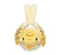 Operitacx Decorative Sparrow Paperweight Crystal Bird Figurine Yellow High Transparency Crystal Animal Shaped Modern Minimalist Cartoon Bird Design with Rainbow Reflections for Living Room
