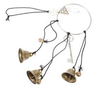 Operitacx Decorative Witch Wind Chime Hanging Ornament with Crisp Sound, Iron and Crystal Material, Suitable for Door and Room, Ancient Style Magical Key Wind Bell for Indoor and Outdoor