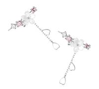 Operitacx Delicate Cherry Blossom Drop Earrings for Women and Teen, Copper Material with Non-deforming Design and Easy to Take off Feature, for Party and Anniversary