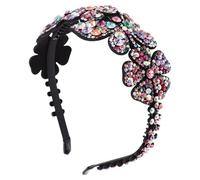 Operitacx Delicate Rhinestone Headband with Butterfly Decor, Elegant Pu Material Hair Accessory Suitable for Most Hair Colours, for Banquets and Birthday Parties, Adds Charm and Beauty