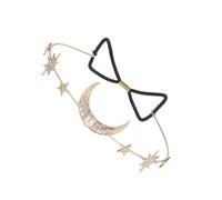 Operitacx Delicate Stars Moon Crown Rhinestone Tiara 5.91x4.96x0.39 Inch Use Elegant Alloy Hair Accessory for Women Female Friends Parties Engagement