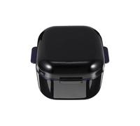 Operitacx Denture Bath Retainer Case Holder, Portable Denture Case, Retainer Soaking Box, Dental Guard Box, Dental Container for Artificial Teeth, Mouth Guard Black