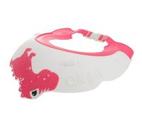 Operitacx Dinosaur Shape Shampoo Hat in Red, Portable Hair Washing Shield Cap, Prevents Water Splashes during Bathing and Showering