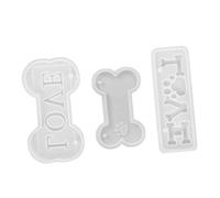 Operitacx Dog Bone Tag Silicone Mold for DIY Resin Keychain Crafts Reusable Washable Fondant and Epoxy Casting Moulds for Handmade Ornaments with Paints and Embellishments