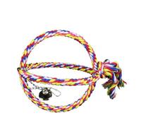 Operitacx Double Circle Cotton Rope Bird Swing with Hook and Clock | Chewing Play, Crisp Music Sound, Straight or Curled Shape, for Cockatiel and Bird Owners