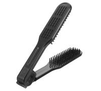 Operitacx Double Sided Hair Straightener Clamp Styling Clamp Comb 8.65x1.57x1.18in Anti-static Plastic Bristle Unique Shaped Design Classic Appearance Versatile Hair Straightening Brush