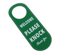 Operitacx Double Sided PU Leather Do Not Disturb Door Sign for Office Meeting Room Hotel Home Stylish Privacy Indicator with Vibrant Black and Green Colors Easy Hang for Various Door Handles