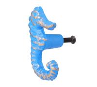 Operitacx Drawer Knob Sea Horse Shape Drawer Pull Single Hole Iron Blue Ocean Theme Knob for Cabinet Cupboard, Decorative Retro Handle for Room Wardrobe