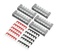 Operitacx Dual Row Screw Terminal Strip Block Set with Barrier Strip and Terminals DIY Electrical Power Connector Kit for Trailer and Distribution Box Installation