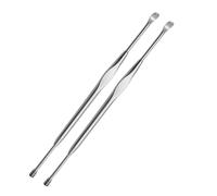 Operitacx Ear Spoon with Spiral Massage Design Stainless Steel 2pcs Double-end Portable and Skid Resistant Ear Cleaning Tool for Home Use