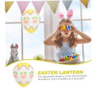 Operitacx Egg-shaped Paper Lantern Hanging Props for Festival and Party Decoration Bright Floral Design for Shopping Mall Scene Layout Easter and Birthday Indoor Decor Craft Lanterns