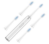 Operitacx Electric Toothbrush for Adults Waterproof Vibration Soft Bristle Non-Rechargeable with 5 Replacement Brush Heads Battery Operated Oral Cleaning Tool for Travel and Daily Care