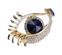Operitacx Elegant Blue Eye Modeling Brooch Pin for Women Rhinestone Decoration, Alloy Material, Convenient to Wear, Clothing Accessory for Casual and Formal Occasions