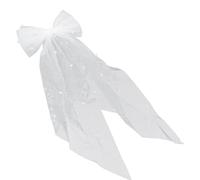 Operitacx Elegant Bow Ribbon Hair Clip for Ladies Mesh Material with White Colour Suitable for Securing Loose Hair and Daily Using