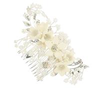 Operitacx Elegant Handmade White Resin Wedding Hair Accessory Comfortable to Wear Bridal Flower Side Comb for Women Suitable for Weddings and Evening Parties