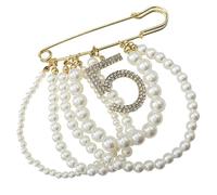 Operitacx Elegant Pearl Brooch for Women Featuring Fine Polished Alloy with Lasting Luster, Multilayer Tassel Pendant Design, Accessory for Parties and Festivals Random Color