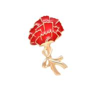 Operitacx Elegant Red Carnation Brooch Pin for Women, Zinc Alloy Flower Brooch with Pleasant Brightness, for Christmas and Daily Use Accessories