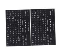 Operitacx English Keyboard Stickers Black Pvc Material 2 Sheets for Laptop and Notebook with Wear-resistant Surface and Self-adhesive Backing for Computer and Desktop Keyboards