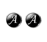 Operitacx English Letter Sleeve Button Glass Collar Button Simple Design Glass Copper Decorative Lightweight Cuff-link for Man Wear on The Collar Or Sleeve