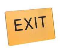 Operitacx Exit Sign Sturdy Safety Sign Acrylic with Raised Letters Braille Helps Navigation Orange Accessibility Label Board for Visually Impaired for Public Spaces and Malls
