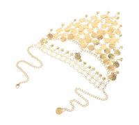 Operitacx Exotic Face Veil Belly Dancing Accessory Multi-layered Tassel Alloy Mask with Coins Comfortable Lightweight Unique Tribal Design for Themed Parties and Cosplay Events