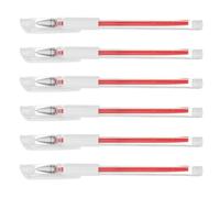 Operitacx Eyebrow Tattoo Marking Pen Waterproof 6Pcs Red Splashproof Pens for Precise Brow Contouring and Wedding Makeup Use