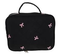 Operitacx Fabric Bible Covers Large Bible Book Bag Wearresistant Waterproof Quilted with Handle Zipper Roomy Compartments Pockets Elegant Black Organizer for Church Events and Study Groups