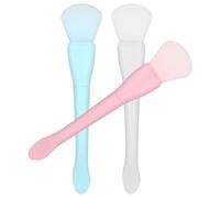 Operitacx Facial Brush Applicators 3pcs Dual-ended with Silicone Brush and Scoop End for Applying and Removing Facial Masks, Versatile Beauty Tools Made of Abs and Silicone, No