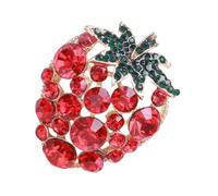 Operitacx Fashion Lapel Pin Red Strawberry Brooch for Alloy, Women Fruit-shaped and Sturdy Design That Will Not Damage Clothes Scarves Daily Wearing and Stage