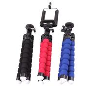 Operitacx Flexible Octopus Sponge Phone Holder and Lightweight Mobile Phone Tripod for Travel Selfie Photography, 3pcs Black Red Blue with Bendable Legs for Smartphones
