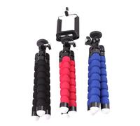 Operitacx Flexible Octopus Tripod Phone Holder for Mobile Phones and Cameras, Lightweight Selfie Travel Stand with Sponge Legs, 3pcs Black Red Blue Set for Outdoor Photography