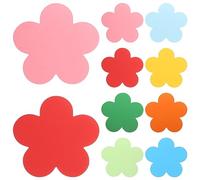 Operitacx Flowers Colored Paper Cutouts - 10 Packs Assorted Color Pre-Cut Flower Shapes for Classroom Decoration Craft Projects and Home Decor - 15Cm X 15Cm