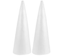 Operitacx Foam Cones for Crafts, 2pcs Foam Cone White Foam Cone Christmas Tree Cone for Art Project Flower Arrangement