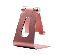 Operitacx Foldable Desktop Phone Stand Durable Metal Mobile Phone Holder for Home Office Travel Practical Design with Silica Gel Protection for Smartphones Tablets Rose Gold Color